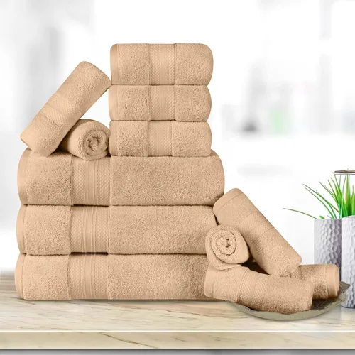 Miniatura 34 de Superior Juego de toallas de algodón turco de 9 piezas, 3 toallas de baño, 3 manos, 3 toallas faciales para el hogar, artículos esenciales de baño