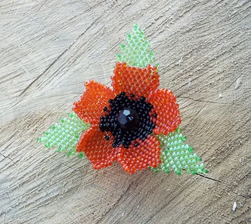 Miniatura 3 de Handmade Hair jewelry poppy flower clip bridal accessories hair piece wedding head jewelry