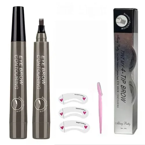 Miniatura 8 de Lápiz profesional para cejas, impermeable, fácil y fácil de moldear cejas, de larga duración, lápiz de cejas (rojo-marrón)