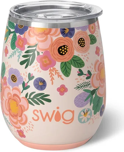 Miniatura 6 de Swig Vaso de vino aislado de 14 onzas con tapa, apto para lavavajillas, tazas de vino de acero inoxidable (negro)