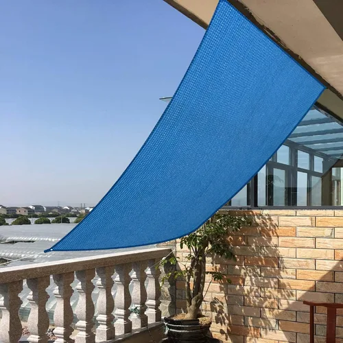 Miniatura 5 de Toldo Vela Rectangular Azul de 7' x 16' Pies, Toldo con 95% de Bloqueo UV, Tela de Refugio para Patio Exterior Jardín Trasero - Grado Comercial