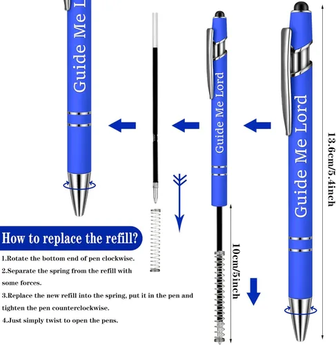 Miniatura 3 de 10 piezas bolígrafos para oficina, con citas inspiradoras sarcásticas, lápiz stylus táctil para pantalla, escrituras alentadoras, tinta negra