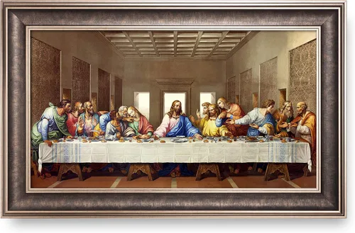 Miniatura 40 de A&T ARTWORK La Última Cena de Leonardo Da Vinci Las reproducciones de arte clásico mundial, impresiones de lienzo Giclee, arte de pared