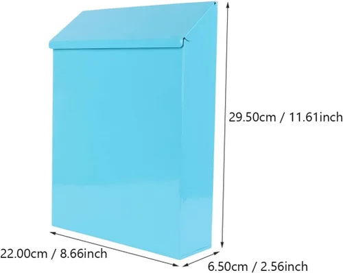 Miniatura 3 de Housoutil Buzón de estaño blanco cajas blancas soporte para correo de montaje en pared, buzón a prueba de agua, buzón de sugerencias de metal, buzón