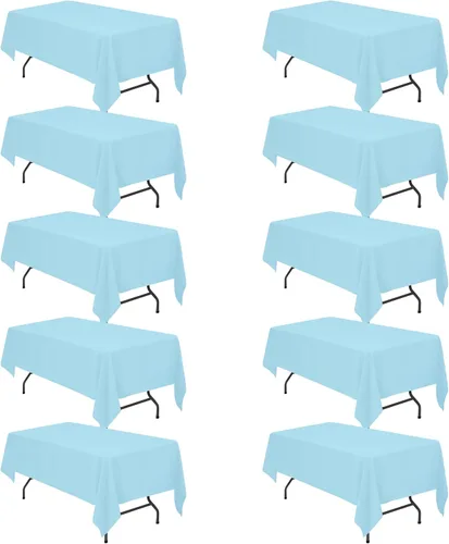 Miniatura 204 de BRILLMAX 6 Pack de Manteles Azul Marino para Mesas Rectangulares de 8 Pies 90 x 156 Pulgadas - 8 pies Mantel Rectangular a Granel de Lino