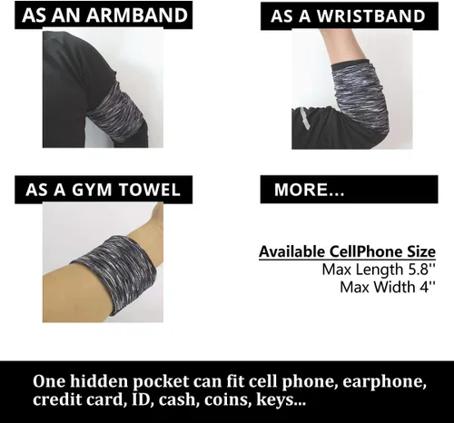 Miniatura 2 de Brazalete para teléfono celular más pequeño y delgado para fitness, entrenamiento, gimnasio, ejercicio, entrenamiento, maratón, caminar, patinaje
