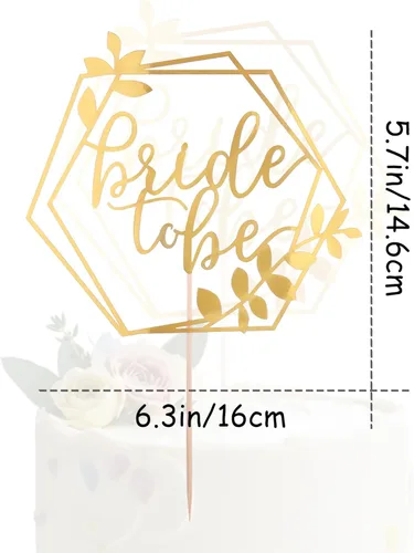 Miniatura 3 de Decoración para pastel de novia - Suministros de decoración de pasteles de boda dorados, regalos de decoración de pasteles de despedida de soltera