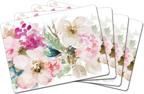Miniatura 18 de Manteles Individuales Decorativos Premium de Tablero Duro para Mesa Jardín de Medianoche Negro y Blanco Paquete de 4 Fabricado en los Estados Unidos