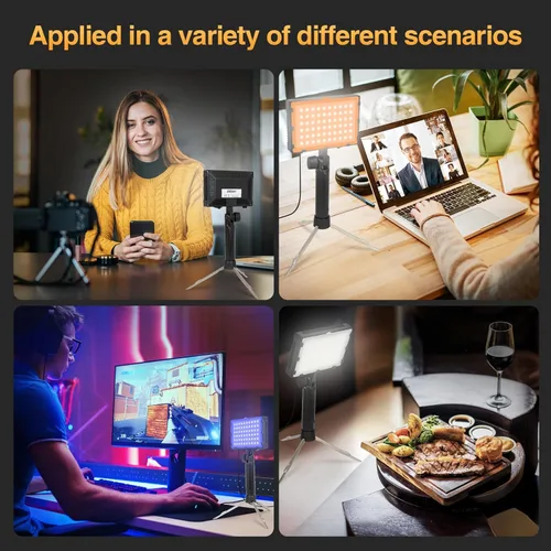 Miniatura 2 de EMART Kit de iluminación portátil continua de 60 LED para fotografía de mesa, cámara fotográfica, grabación de video, lámpara de luz de estudio