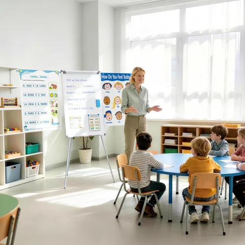 Miniatura 8 de MAKELLO Caballete de rotafolio, pizarra magnética de borrado en seco con soporte para oficina, aula, escuela en casa, brazos extendidos y altura