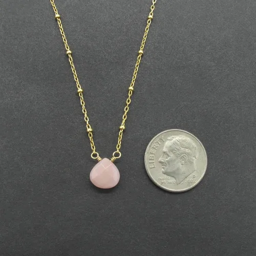 Miniatura 35 de Collar con colgante de piedra natal con piedra preciosa genuina, relleno de oro de 14 quilates, 18 pulgadas