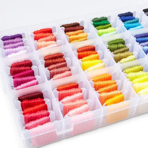 Kit de hilo de bordar, hilo de punto de cruz, kit organizador de almacenamiento, pulseras de la amistad, herramientas de hilo dental y punto de cruz