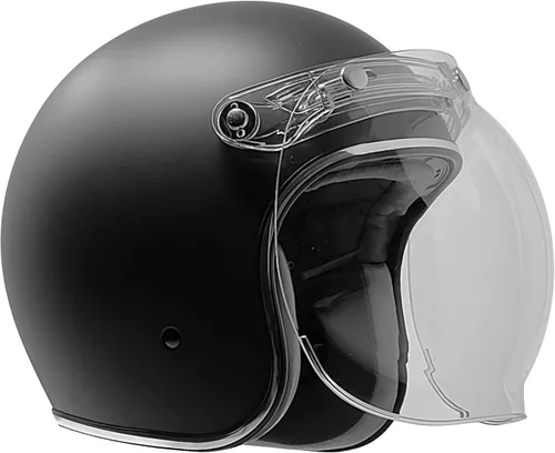 Miniatura 7 de GDM RENEGADE - Casco abierto para motocicleta, 3/4, estilo vintage, negro mate (escudo cromado, S)