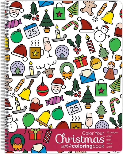 Libro para colorear de Navidad para adultos (encuadernado lateralmente)