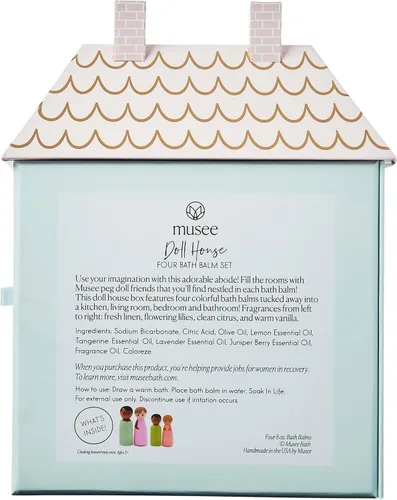 Miniatura 4 de Musee Dollhouse - Juego de bálsamo de baño de 4 x 8 onzas, regalos para mujeres, bombas de baño para mujeres, hechas a mano, magia de baño