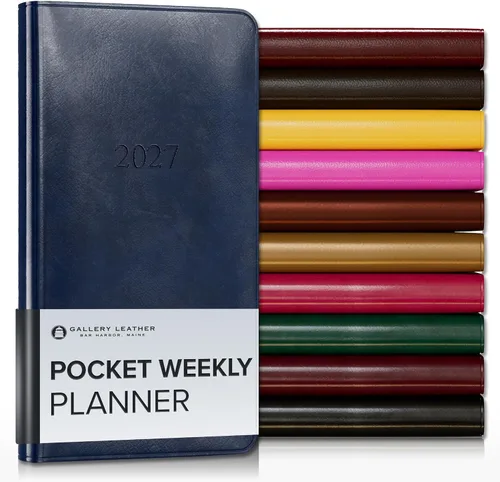 Miniatura 134 de Gallery Leather Agenda semanal y mensual grande 2025-2026, agenda y cuaderno con elegantes bordes de página dorados dorados, 12 meses, cactus Cactus