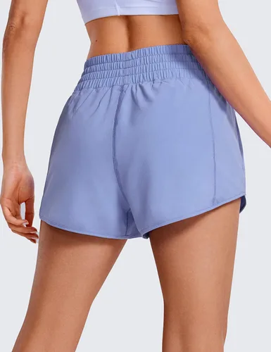 Miniatura 99 de CRZ YOGA Pantalones cortos de correr de cintura alta para mujer de 2.5 pulgadas, forro de malla de secado rápido para entrenamiento deportivo