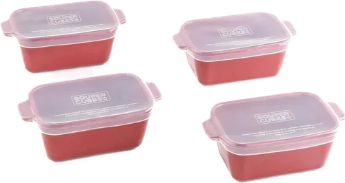Souper Cubes Juego de 4 platos para hornear de cerámica de 2.0-5 x 3 pulgadas para horno, fabricados en Estados Unidos, mini platos de cerámica para
