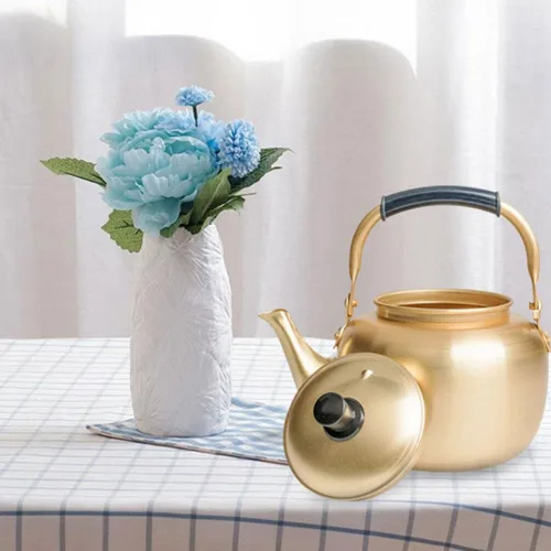 Miniatura 4 de Hervidor de té de aluminio para estufa, tetera clásica con base universal, tetera de 8 litros/34 onzas