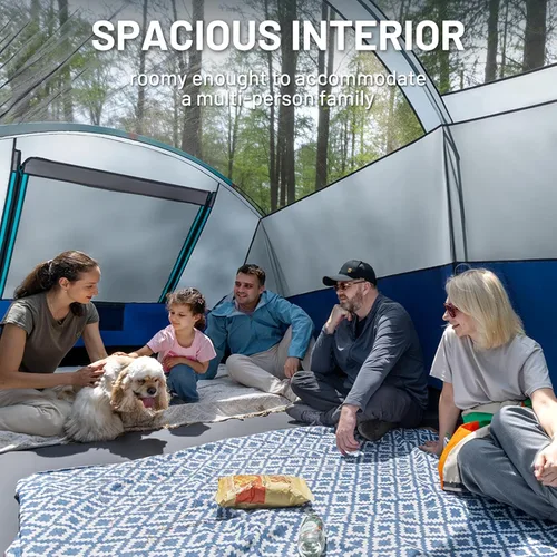 Miniatura 4 de TIMBER RIDGE Tienda de campaña familiar para 8 personas con sala de pantalla, doble capa, impermeable, resistente a la intemperie, gran túnel
