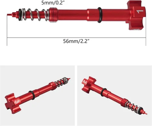Miniatura 8 de NICECNC Tornillo ajustador universal rojo de mezcla de aire/combustible Keihin FCR para motocicletas compatibles con Honda, Yamaha, Kawasaki