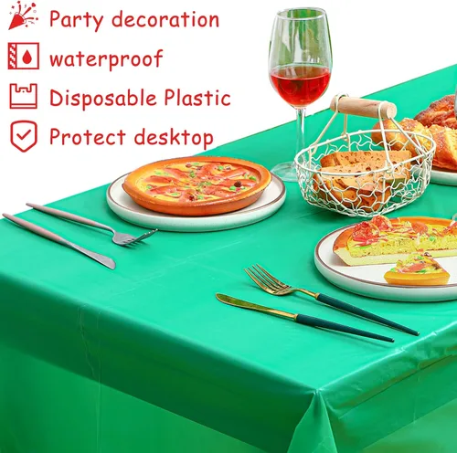Miniatura 4 de Panelee Paquete de 6 manteles de plástico con diseño de arcoíris, desechables, colores surtidos, manteles rectangulares coloridos para fiesta