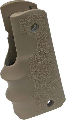 Hogue 1911 Government, Commander, & Clone Models Finger Grooves OverMolded Rubber Grip