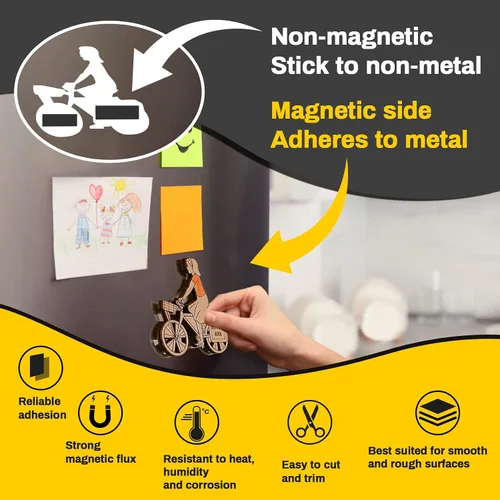 Miniatura 8 de Tiras de Cinta Magnética con Respaldo Adhesivo - Banda Magnética de Tiras Magnéticas con Adhesivo Fuerte Hojas Magnéticas Cortáveis Perfectas