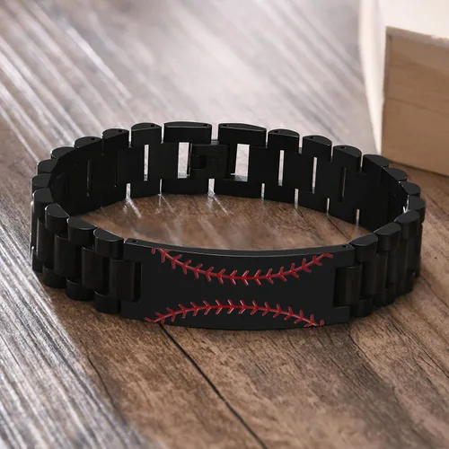 Miniatura 4 de VNOX Béisbol fútbol fútbol americano regalos de baloncesto para hombres y niños pulsera de béisbol personalizada con cita de inspiración grabada