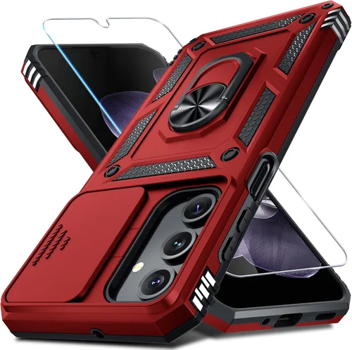 Miniatura 17 de Janmitta Compatible con Galaxy A15 5G Funda con Cubierta Deslizante Integrada para Lente de Cámara + Protector de Pantalla + Soporte de Anillo