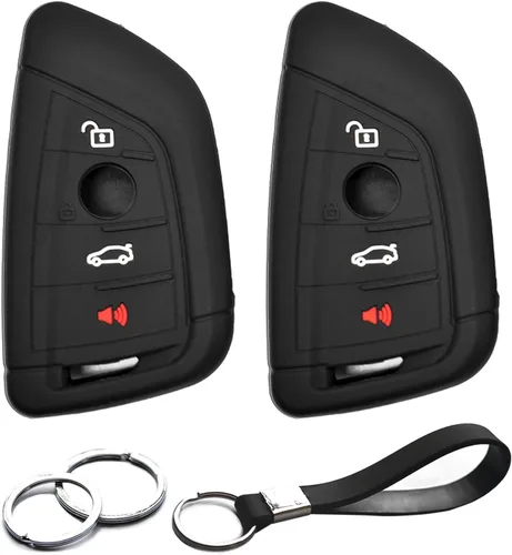 2 piezas compatibles con BMW 1 2 3 4 5 6 7 8 Series X1 X2 X3 X4 X5 X6 X7 i4 Z4 M5 M6 M7 M8 GT3 GT5 Funda para llavero protector de llavero sin llave
