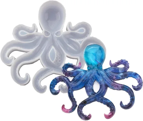 Molde de resina de pulpo, Gasusen 3D de animales marinos grandes, pulpo, moldes de silicona para fundición de resina epoxi, adornos colgantes de
