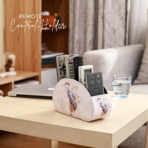 Miniatura 2 de Organizador de mesa de piel sintética con 5 compartimentos para cosméticos, suministros de oficina, regalos para hombres, novio, marido, garza retro