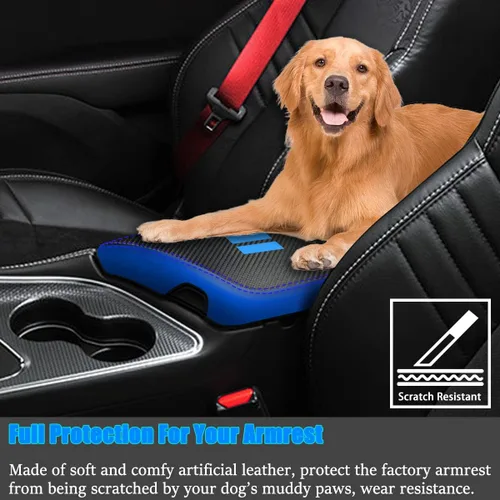 Miniatura 3 de para Dodge Challenger 2015-2023 Funda para Reposabrazos de Coche Impermeable Almohadillas de Consola Central Fundas de Protección contra Arañazos
