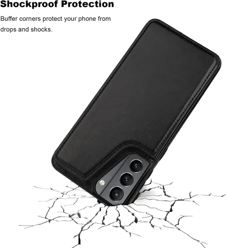 Miniatura 6 de ONETOP - Funda tipo cartera compatible con Samsung Galaxy S21 con soporte para tarjetas, funda de piel sintética con ranuras para tarjetas, doble