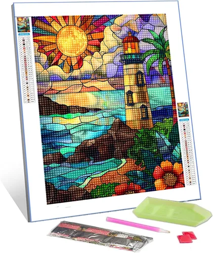 Miniatura 18 de Pintura de diamantes para plantas suculentas tropicales para adultos, arte de cristal de taladro completo 5D del desierto de Arizona, Estados