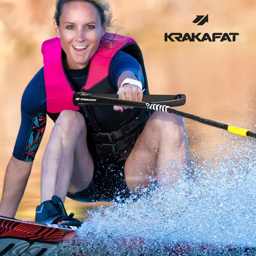 Miniatura 7 de Cuerda de esquí acuático de 75 pies, cuerda de wakeboard, mango flotante de 13 pulgadas con agarre superior de EVA sin costuras que no se despega, 7