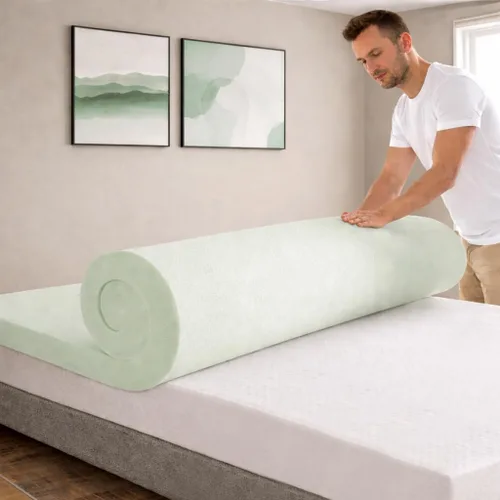 Miniatura 6 de Treaton, 2-Inch High Density Medium Firm Foam Mattress Topper, CertiPUR-US Certified for Superior Comfort and Support, Full, Green