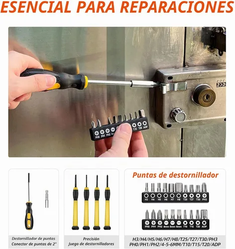 Miniatura 3 de Juego de herramientas de 40 piezas - Kit de herramientas manuales para el hogar general con caja de herramientas de plástico