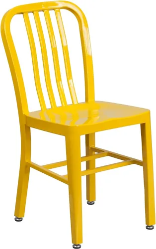 Miniatura 17 de Flash Furniture Silla de metal rojo de grado comercial para interiores y exteriores