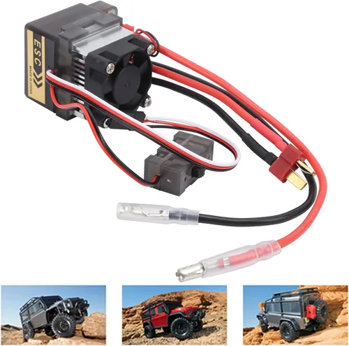 Miniatura 6 de RC cepillado ESC, 320A bidireccional con ventilador de refrigeración de freno, ESC cepillado bidireccional para coches RC barcos, modelos vehículos