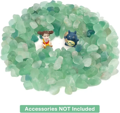 Miniatura 2 de WAYBER 2 libras/920g Piedras de cuarzo cristal verde natural irregulares para acuarios, rocas y arenas de grava para tanques de tortugas, plantas