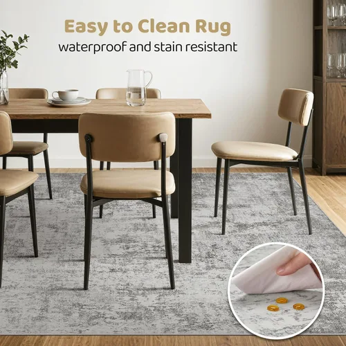 Miniatura 193 de Alfombra de pasillo lavable para cocina: 3 x 10 pies, antideslizante, abstracto, suave, moderno, resistente a las manchas, para interiores, piso