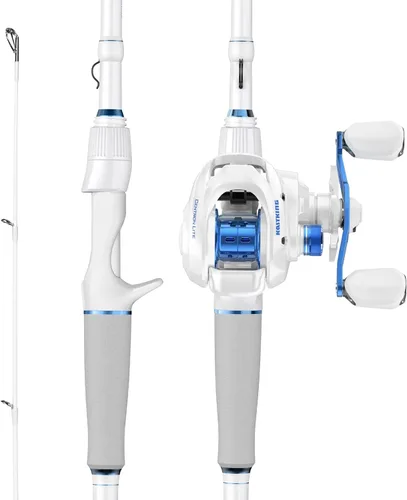 KastKing Centron Lite|Set de 2 cañas de pescar de grafito IM6/guías de acero inoxidable con anillos de cerámica/asas contorneadas de EVA/talón de
