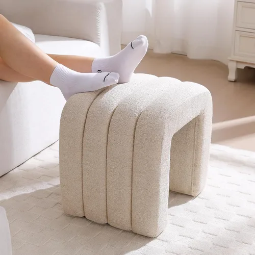 Miniatura 9 de Taburete otomano multifuncional, reposapiés para sofá, taburete de tocador moderno para sala de maquillaje, sala de estar y entrada, taburete