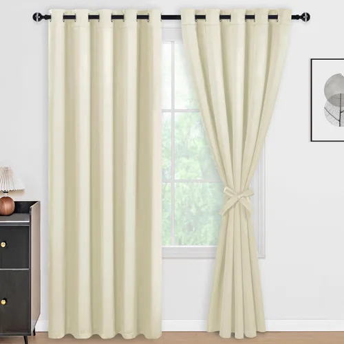 Miniatura 168 de DWCN Cortinas 100% opacas de 84 pulgadas de largo para dormitorio con forro negro, paneles de cortina de ventana de doble capa con aislamiento Azul