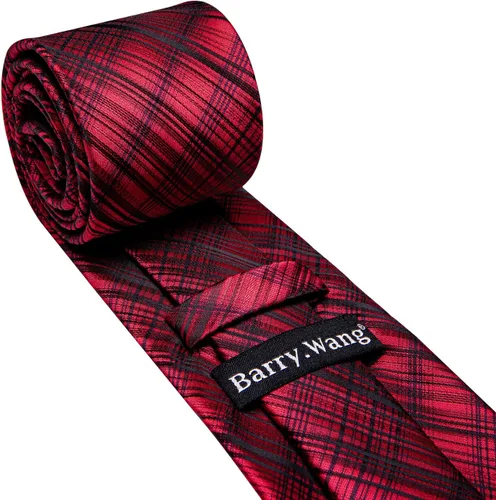 Miniatura 176 de Barry.Wang Juego de corbatas para hombre, corbata de seda a rayas, tejido a cuadros, gemelos formales, negocios, boda