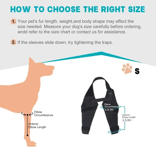 Miniatura 3 de Funda protectora de codo para perro para artritis, higroma, úlceras por presión y callosidades, manga ajustable para patas delanteras de perro
