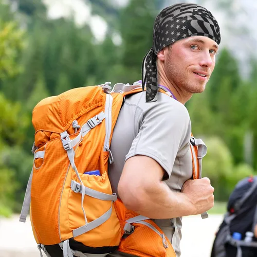 Miniatura 9 de Chuangdi 3 unidades Do Rags Dew Rag Skull Caps para hombres, bandana, gorros, sombreros pirata, gorras de ciclismo, diademas para la cabeza