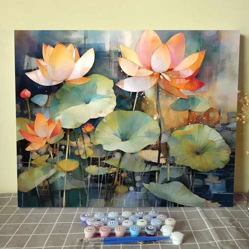 Miniatura 9 de Tucocoo Kits de pintura de paisaje de girasoles por números con pinceles y pigmento acrílico sobre lienzo para adultos, patrón de mariposas y flores
